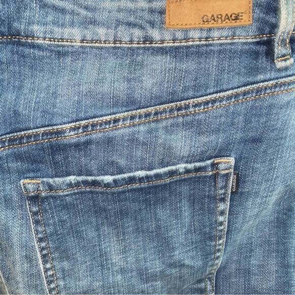 GARAGE $58 Distressed Stretch Denim Mini Skirt LG EUC - Picture 7 of 10